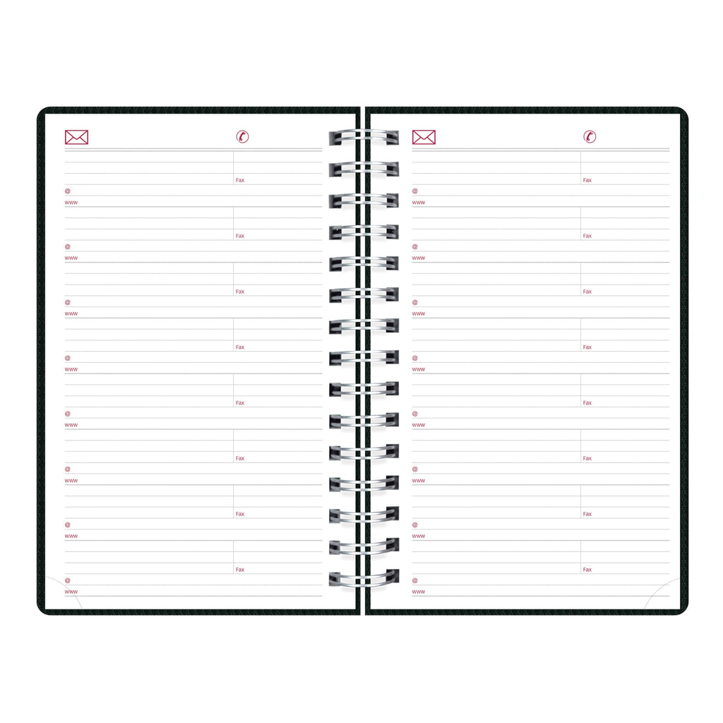 Brownline® 2026 DuraFlex Daily/Monthly Planner, Appointment Book, 12 Months, January to December, Twin-Wire Binding, 8" x 5", Black (CB634V.BLK-26)