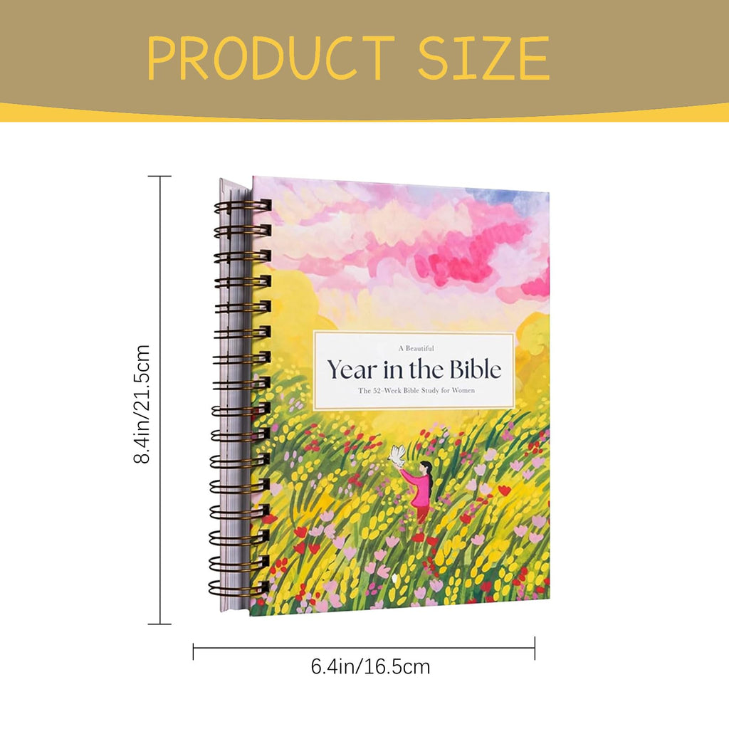 A Beautiful Year In The Bible, Biblical Accessories Women Study Guide, 52 Week Biblia Study For Women Christian Growth Enlightenment Bible's For Study Bibles Notebook