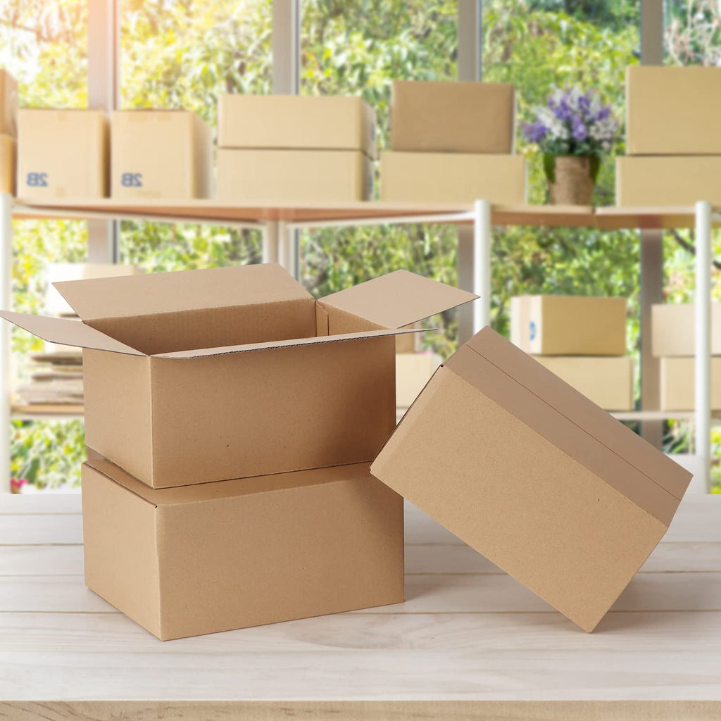 CRUGLA 40 Packs 8x6x4 Shipping Box Kraft Cardboard Corrugated Boxes Mailers Bulk for Packaging