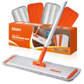 RXIDY Microfiber Mop 18" Large Flat Mop with 4 Reusable Washable Pads Professional Floor Mops with Aluminum Handle Wet and Dust Mops for Laminate Vinyl Tile Hardwood Floor Cleaning
