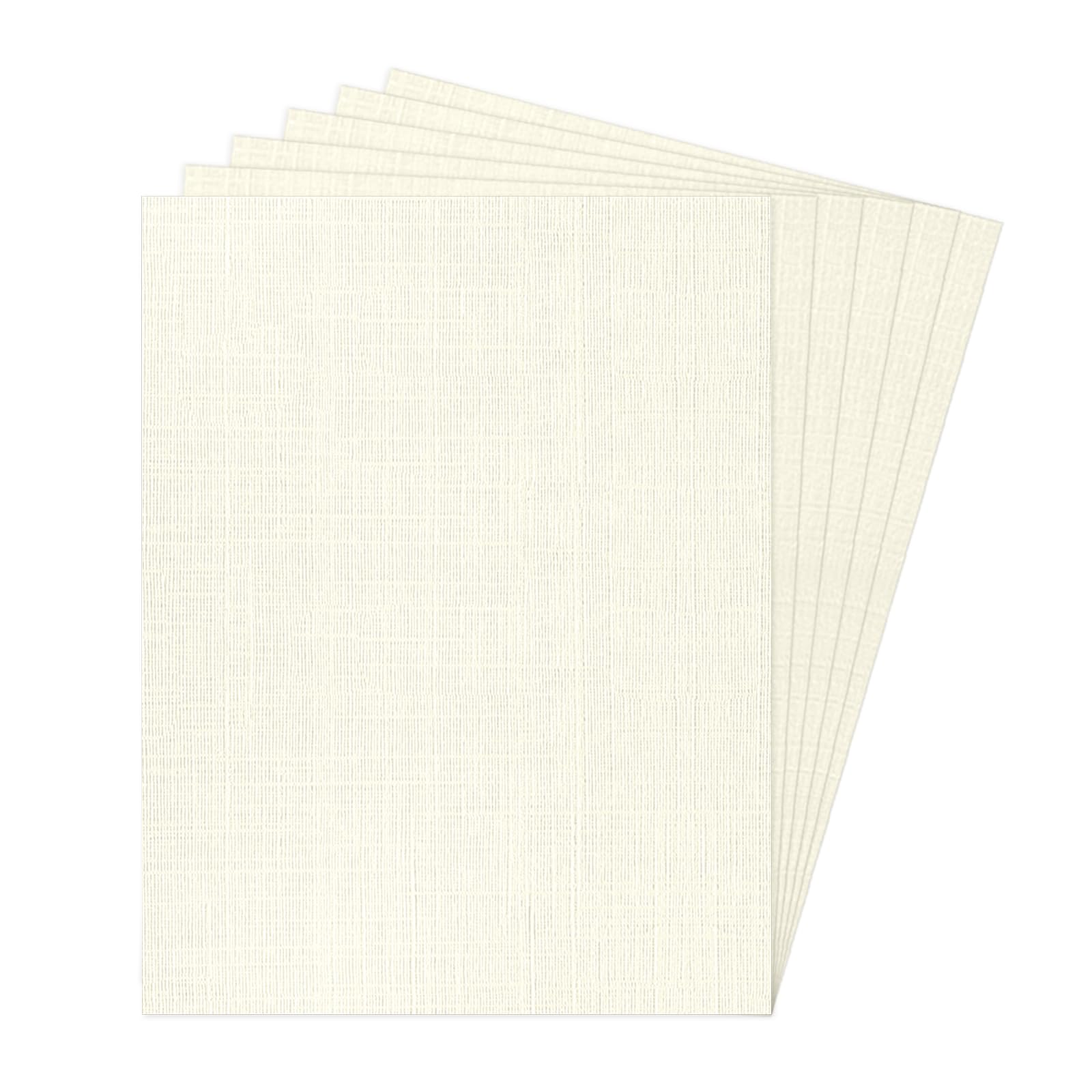 8.5 x 11 Ivory Linen Paper Textured Cardstock, Goefun 100lb Light Cream Thick Paper, Linen Textured Cardstock 100 Pack for Printing, Resume, Invitations, Artworks and Crafting
