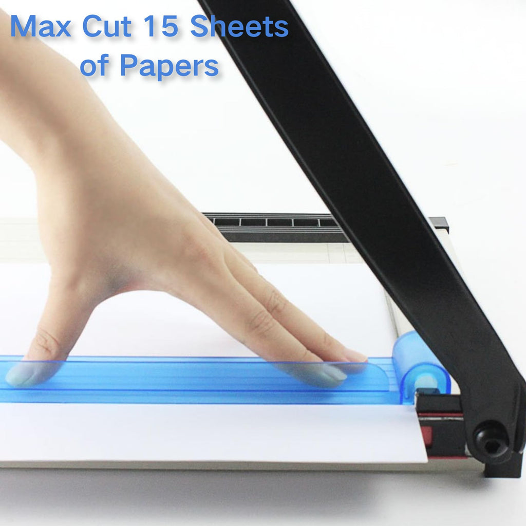 FurttBlem Guillotine Paper Cutter A4-12'' Paper Trimmer with Sharp Blade & Safety Guard,15 Sheets Capacity