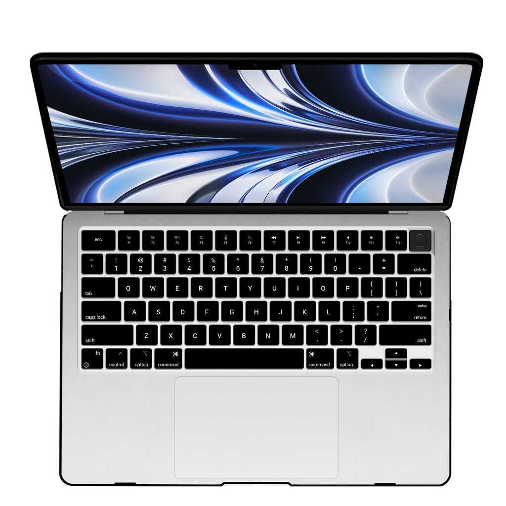 IBENZER Compatible with 2025 2024 2023 2022 MacBook Air 13 inch Case M4 A3240 M3 A3113 M2 A2681, Hardshell Case & Keyboard Cover for Mac Air 13.6 with Touch ID, Crystal Black, CA-AT13-KK-CYBK+1