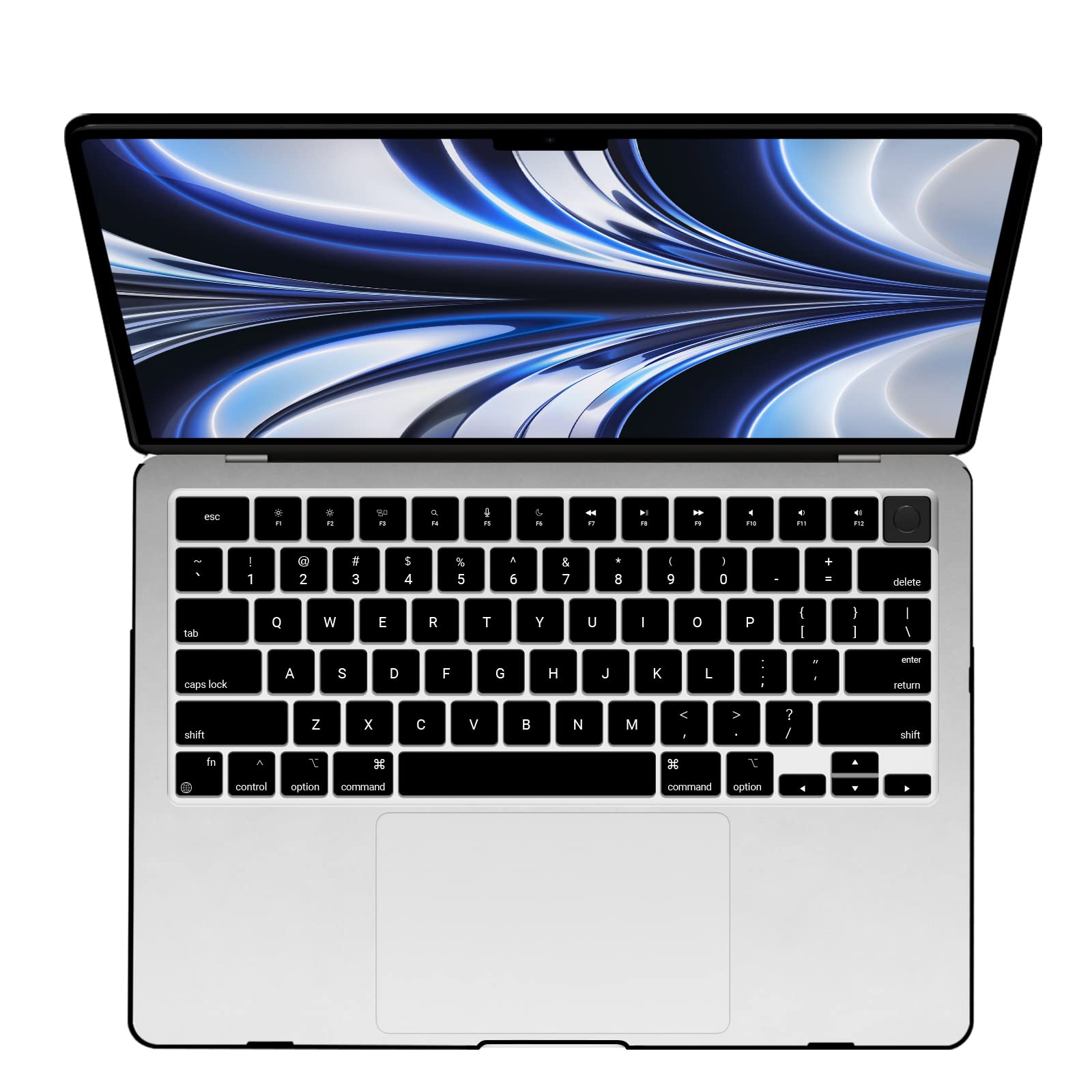 IBENZER Compatible with 2025 2024 2023 2022 MacBook Air 13 inch Case M4 A3240 M3 A3113 M2 A2681, Hardshell Case & Keyboard Cover for Mac Air 13.6 with Touch ID, Crystal Black, CA-AT13-KK-CYBK+1