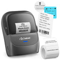 CLABEL Label Maker Machine: 221B Thermal Bluetooth Label Printer Barcode Portable Printer Wireless Sticker Maker Machine for Small Business Compatible with 1 Roll 40x30mm Upgrade Label (Gray)