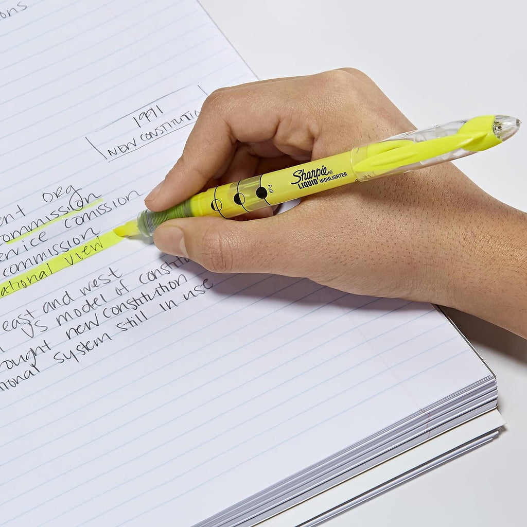 Sharpie Liquid Highlighters, Chisel Tip, Yellow, 12 Count