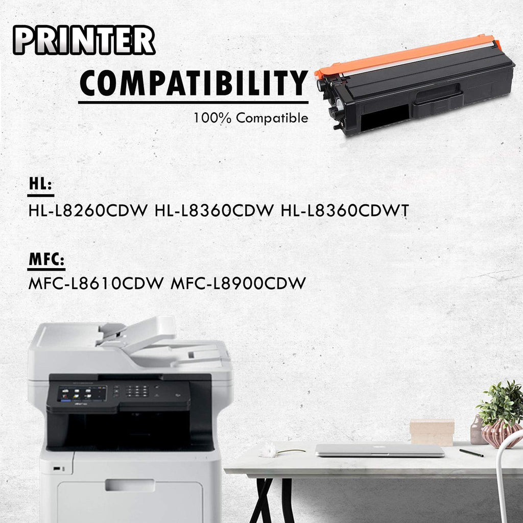 Inkfirst® Black Toner Cartridge TN433 TN433BK (TN-433 BK) Compatible Remanufactured for Brother TN433 Black MFC-L8610CDW MFC-L8900CDW HL-L8260CDW HL-L8360CDW HL-L8360CDWT