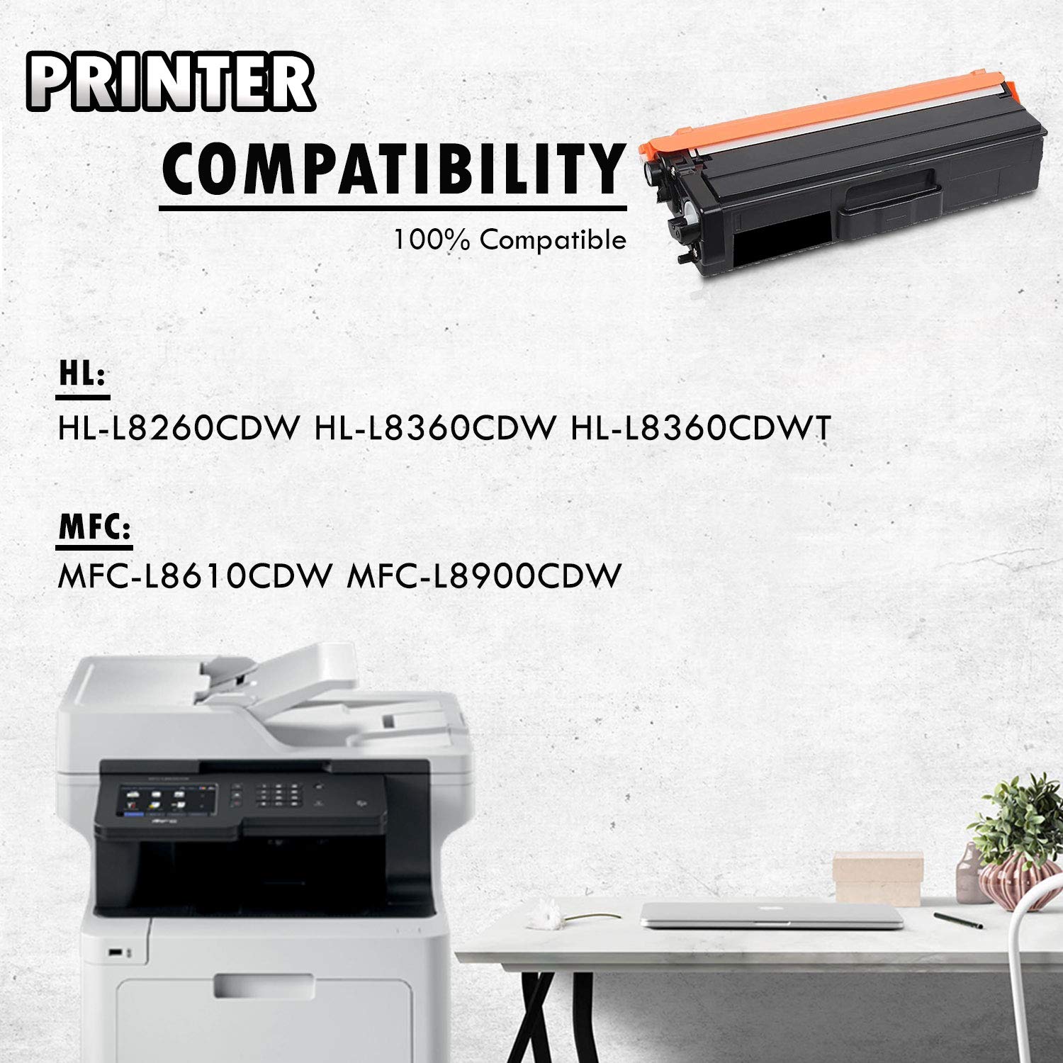 Inkfirst® Black Toner Cartridge TN433 TN433BK (TN-433 BK) Compatible Remanufactured for Brother TN433 Black MFC-L8610CDW MFC-L8900CDW HL-L8260CDW HL-L8360CDW HL-L8360CDWT