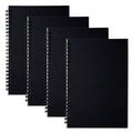 A5 Spiral Lined Notepad,4 Pack Spiral Notebook Wirebound Notebooks 80 Sheets(160 Pages)/Per Pack A5 Sketch Book Reporters Notepad for Office Travel School Drawing Black