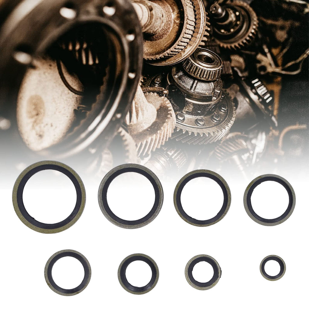110 Pcs 8 Sizes Oil Seal Washer Automotive Drain Plug Gaskets Oil Crush Washers M6 M8 M10 M12 M14 M16 M18 M20