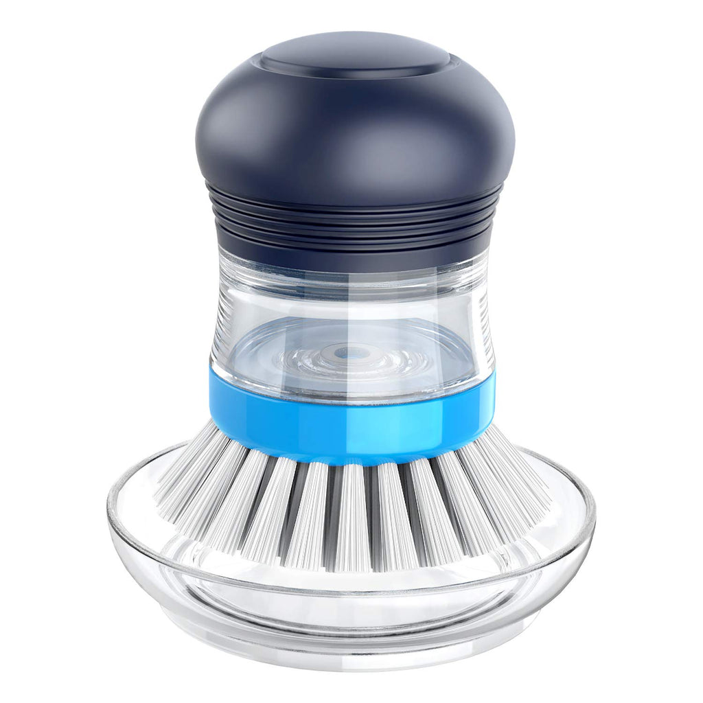 MR.SIGA Soap Dispensing Palm Brush Storage Set, Kitchen Brush with Holder for Pot Pan Sink Cleaning