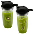 2-Pack Replacement Cups with Flip-Top to-Go-Lids Compatible with Nutri Bullet NB50100C Pro 1000W Single Serve Blender & NutriBullet ZNBF30500ZC Blender Combo 1200 Watt Replacement Parts Accessory