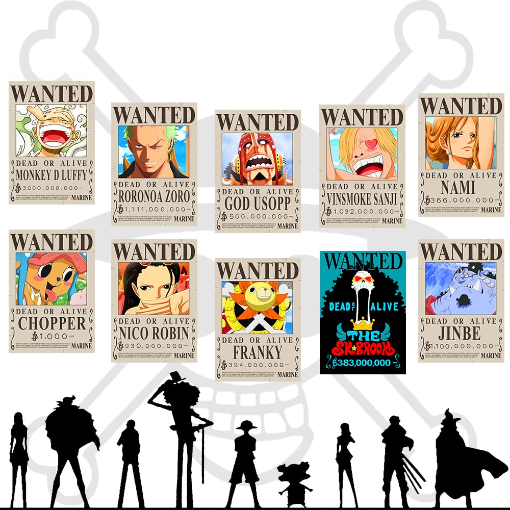 TYZZHOA Anime [OP] Wanted Posters 30×21cm, New Bounty Edition, Straw Hat Pirates Crew Zoro, Sanji, Nika Luffy 3 Billion, a Set of 35PCS