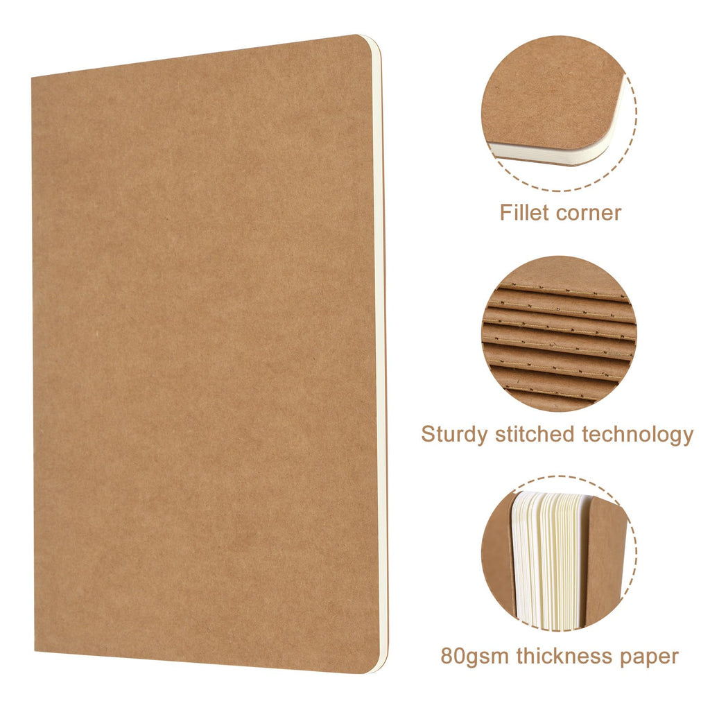 ZCZN 36 Pack A5 Lined Notebook, Jounural Kraft Notebooks 60 Pages(30 Sheets), 8.15 * 5.5 Inches Notebooks Bulk, Diary, Subject, Memo Notebbos for Work, School, Office