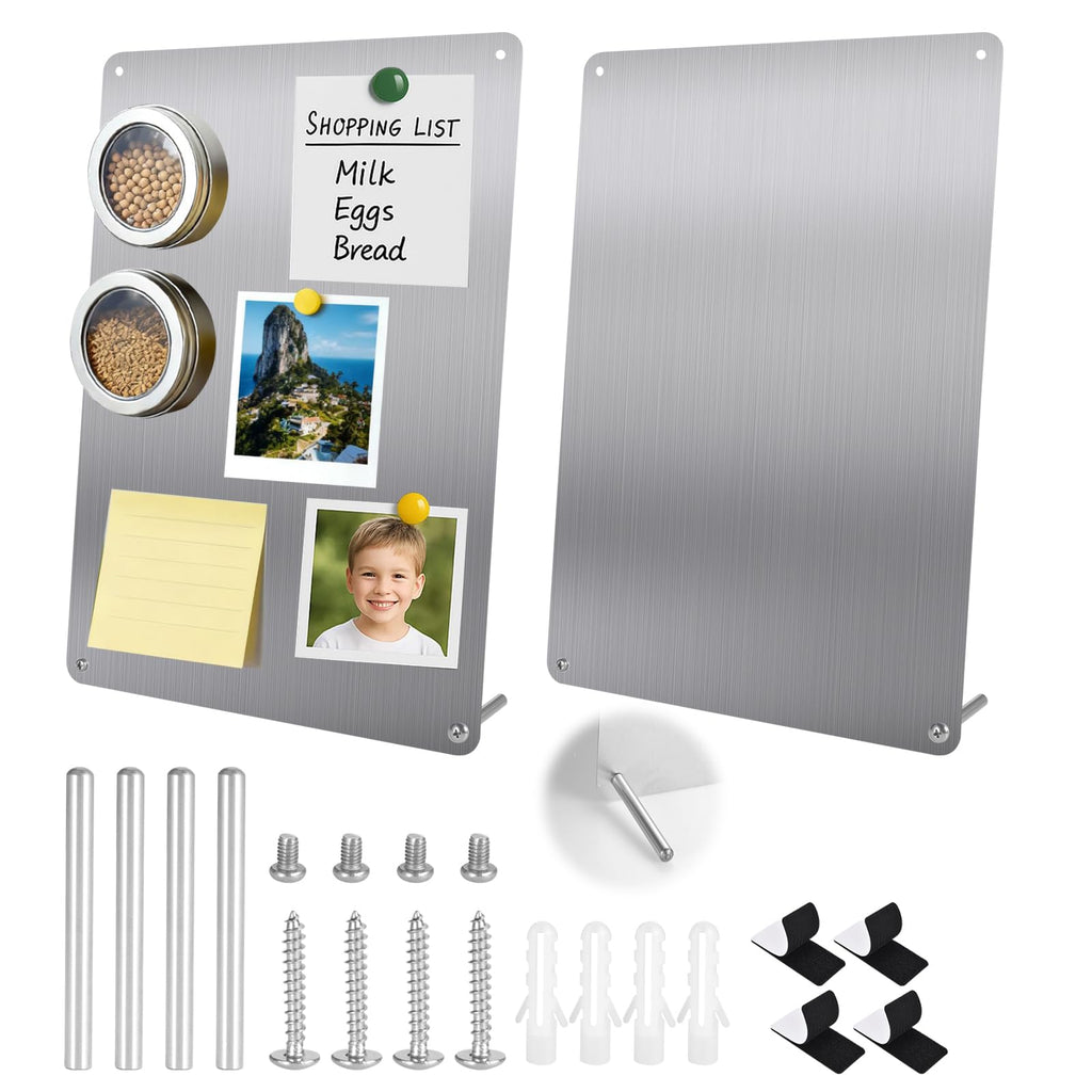 2Pack Magnetic Boards 12.6" x 8.6" Magnet Bulletin Board Magnet Display Suitable for Wall Cubicle Pre-Drilled with Screws