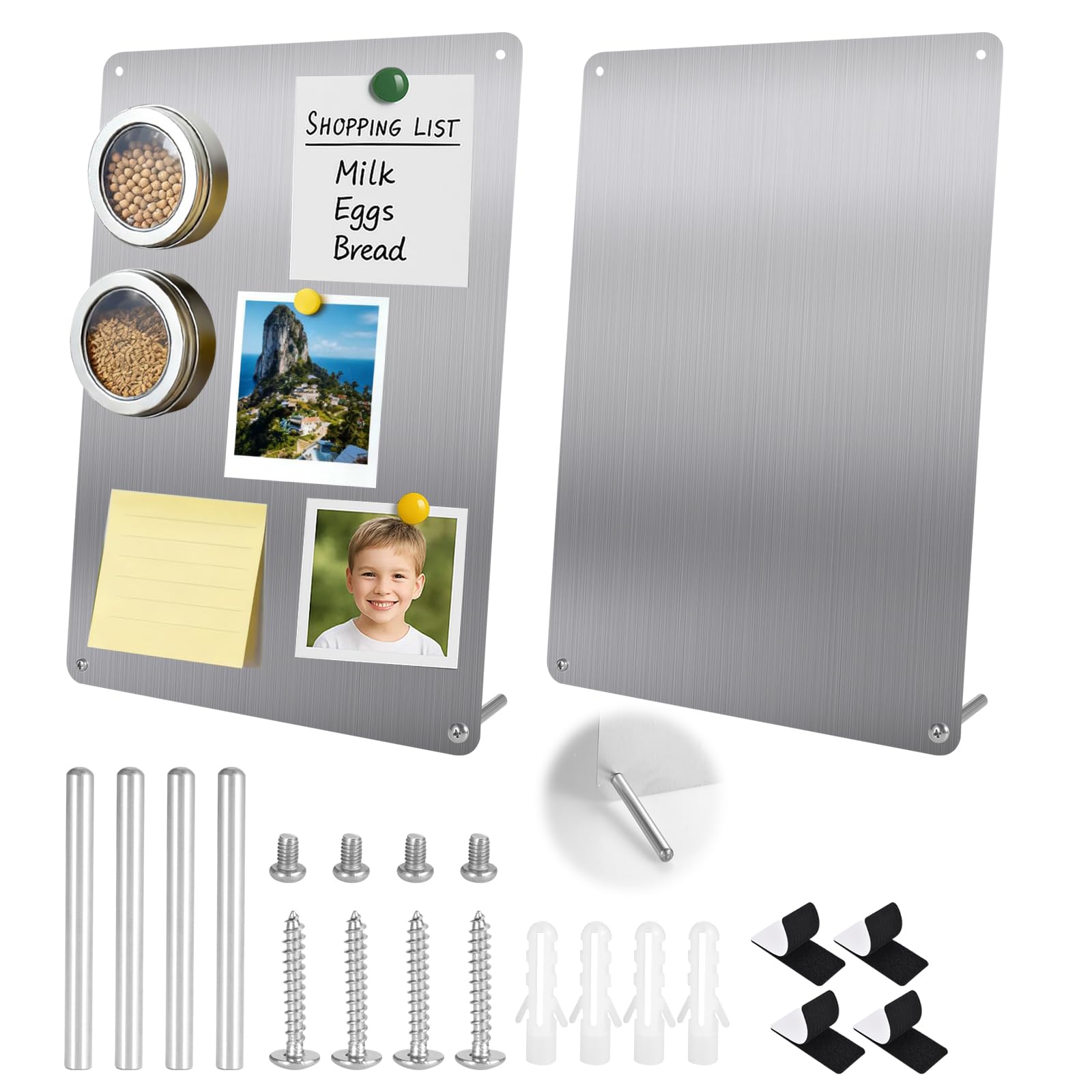 2Pack Magnetic Boards 12.6" x 8.6" Magnet Bulletin Board Magnet Display Suitable for Wall Cubicle Pre-Drilled with Screws