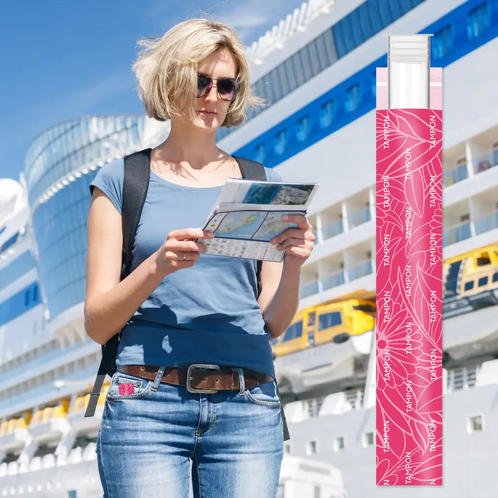 40 Pcs Tampon Flask Set,Includes 14 Pcs 1oz Reusable Plastic Tube Flasks for Women Flask Containers 24 Pcs Tampon Reusable Wrappers Funnels for Cruise Event