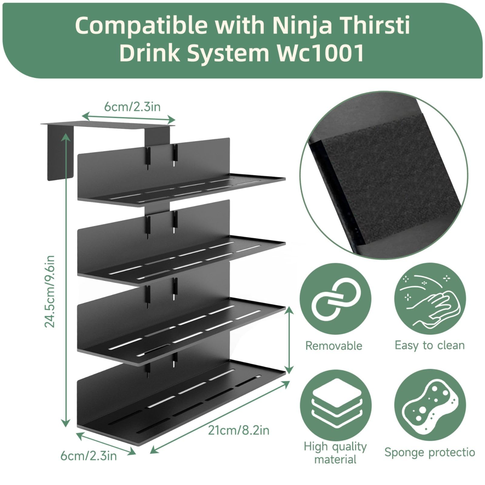 Flavor Pods Holder for Ninja Thirsti WC1001 Soda Maker, 20 Capacity Storage Rack for Ninja thirsty flavor pods, Compact & Durable Shelf for Ninja Thirsties Drink System Soda Machine (Shelf Only)