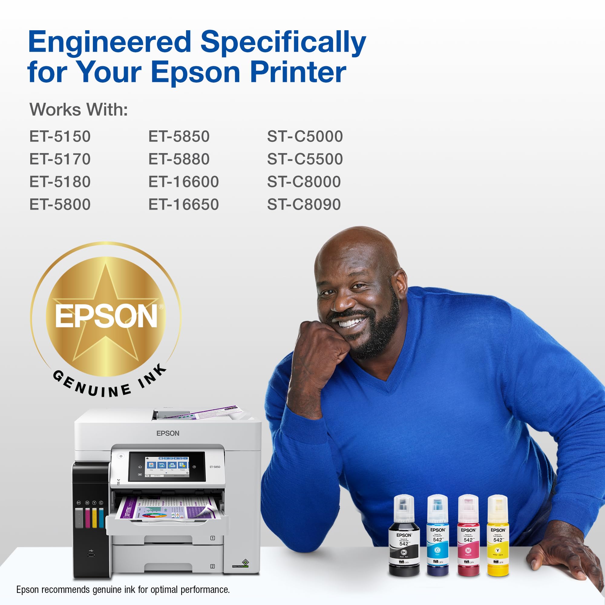 EPSON 542 EcoTank Pro Ink Ultra-high Capacity Bottle Black (T542120-S) Works with ET-5150, 5170, 5180, 5800, 5850, 5880, 16600, 16650