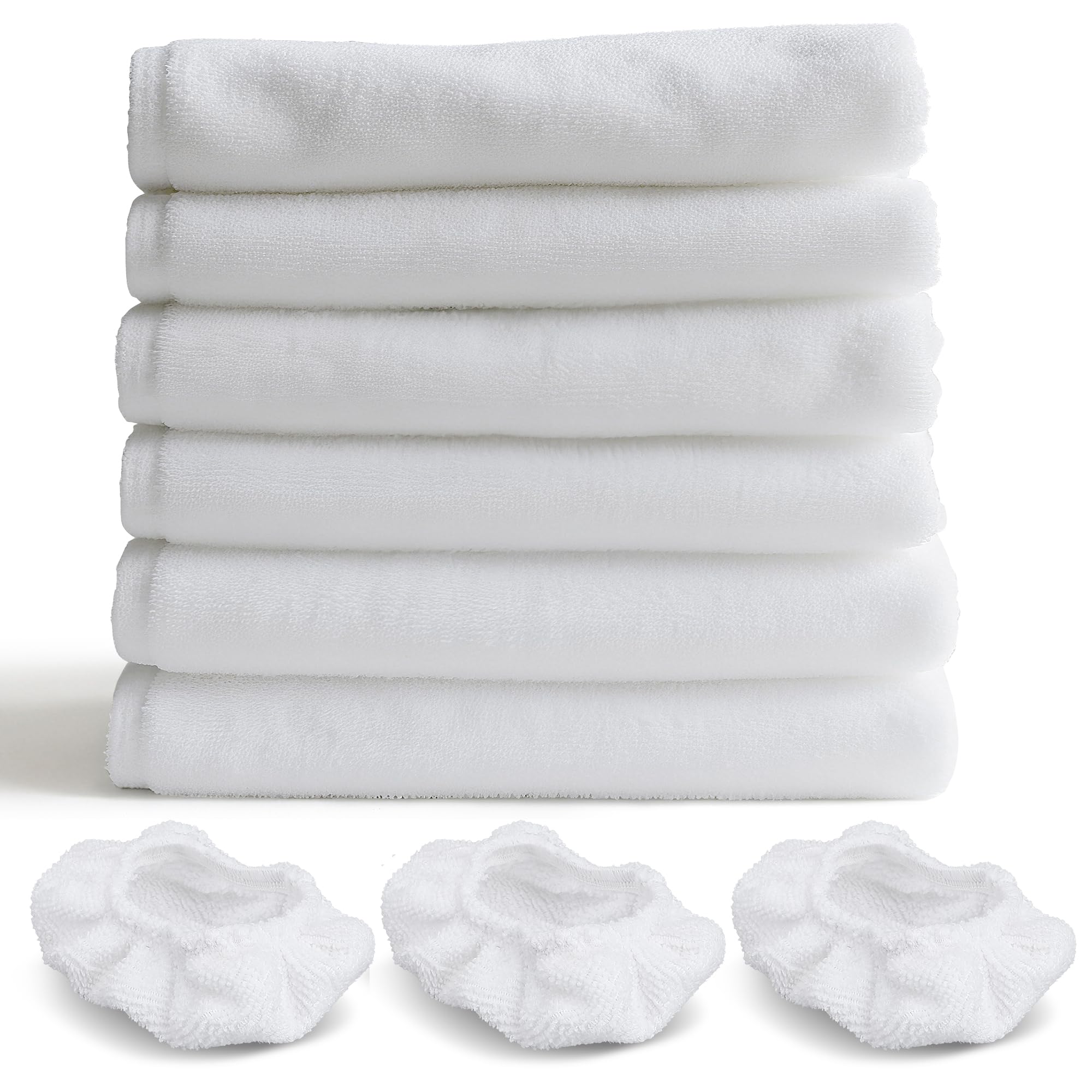 Waitbird 6 Pack Microfiber Mop Pads and 3 Pack Ironing Cloths Set Replacement, Compatible Steam Cleaner STC-EU168, Washable and Reusable
