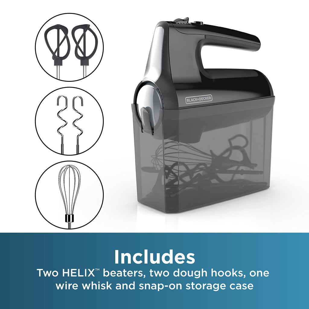 BLACK+DECKER Hand Held Mixer MX610BC, 5-Speed, Black