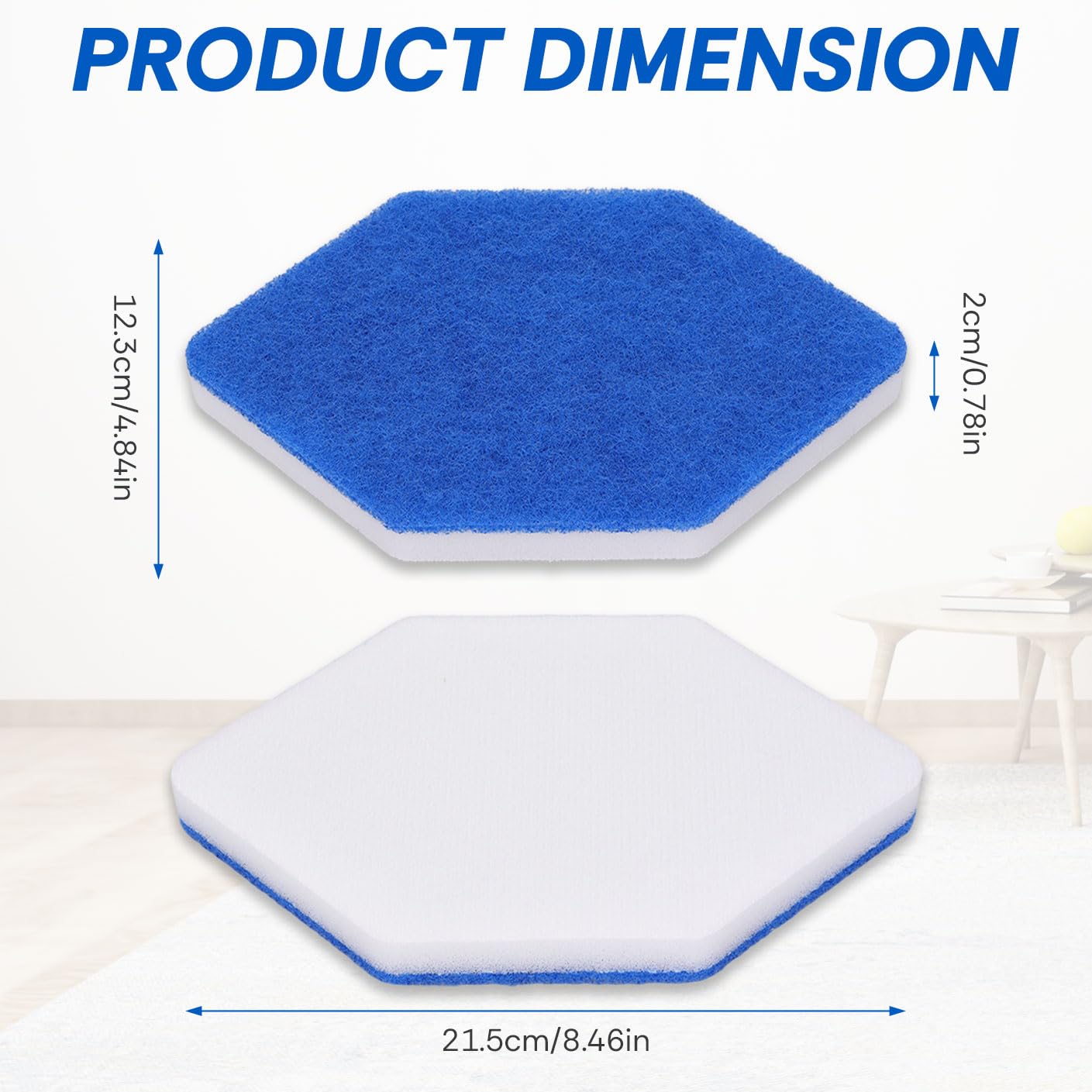 Mop Sponge Refill Compatible with Vileda Bath Magic Bathroom and Tub Mop - 6 Pack