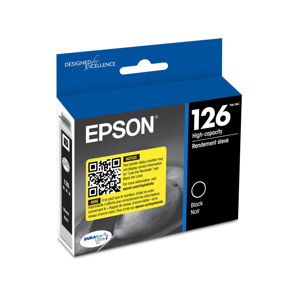 Epson T126120-S T126 DURABrite Ultra Black Ink Cartridge, High Capacity