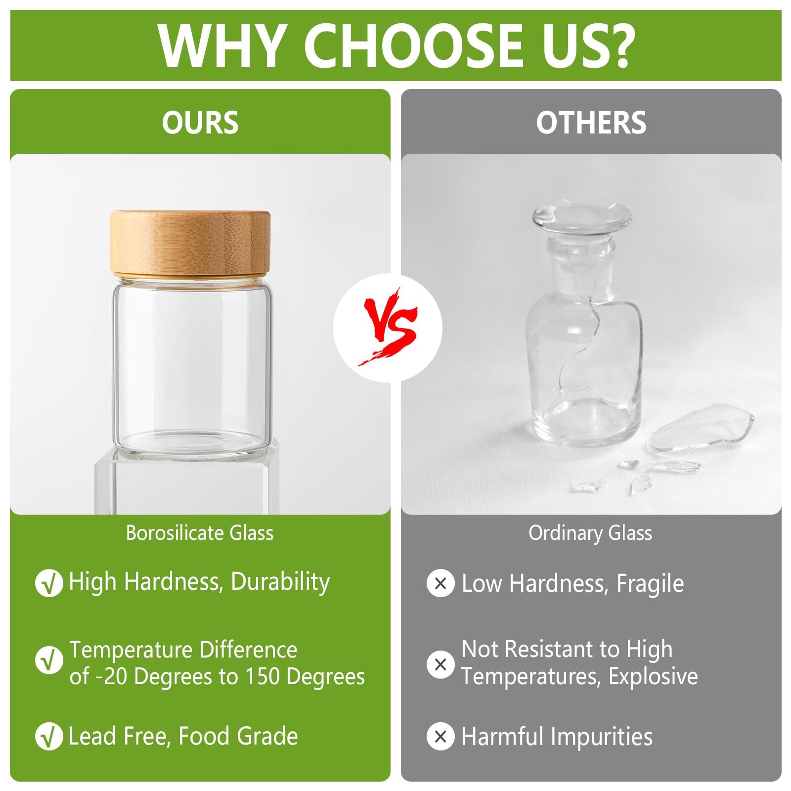 BPFY 12Pack Borosilicate Glass Wellness Shot Bottles with Bamboo Lids, 2oz Small Ginger Shots Bottles, Reusable Mini Glass Bottle for Juice Shots, Homemade Beverages, Liquid (60ml)
