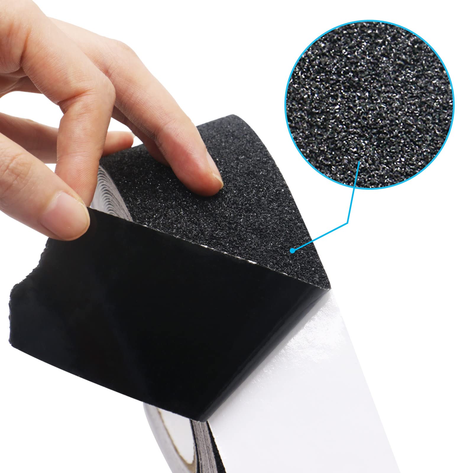 BOMEI PACK Heavy Duty Black Anti Slip Tape, Waterproof Non Slip Safety Tape for Stair Steps Outdoor/Indoor, 2Rolls Grip Traction Tape 2 Inch x 33Ft