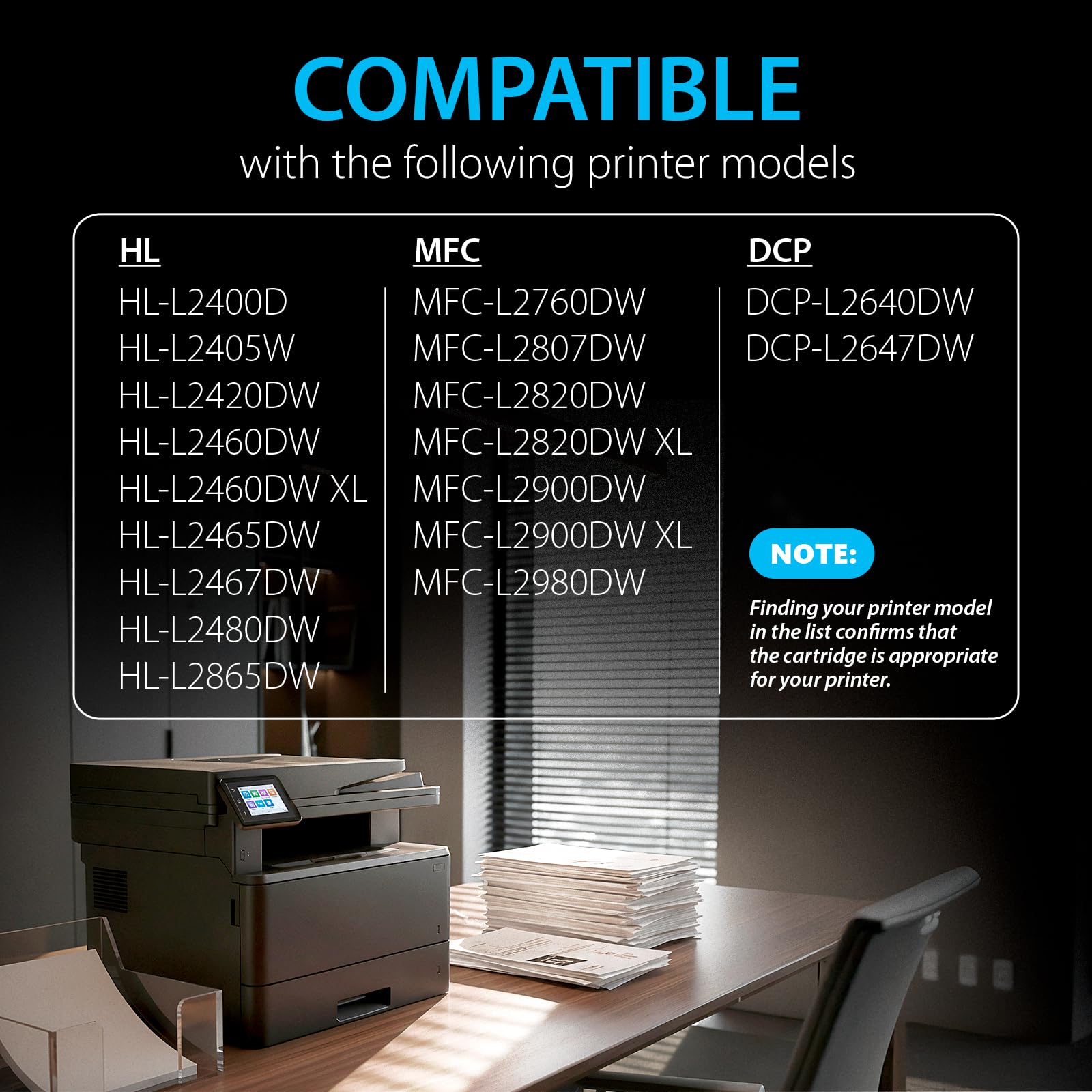 Smart Ink Compatible TN830XL Toner Cartridge Replacement for Brother TN830XL TN830BK TN830 XL with CHIP (2 Pack) to use with DCP-L2640DW HL-L2460DW MFC-L2820DW HL-L2400D HL-L2405W HL-L2865DW Printers