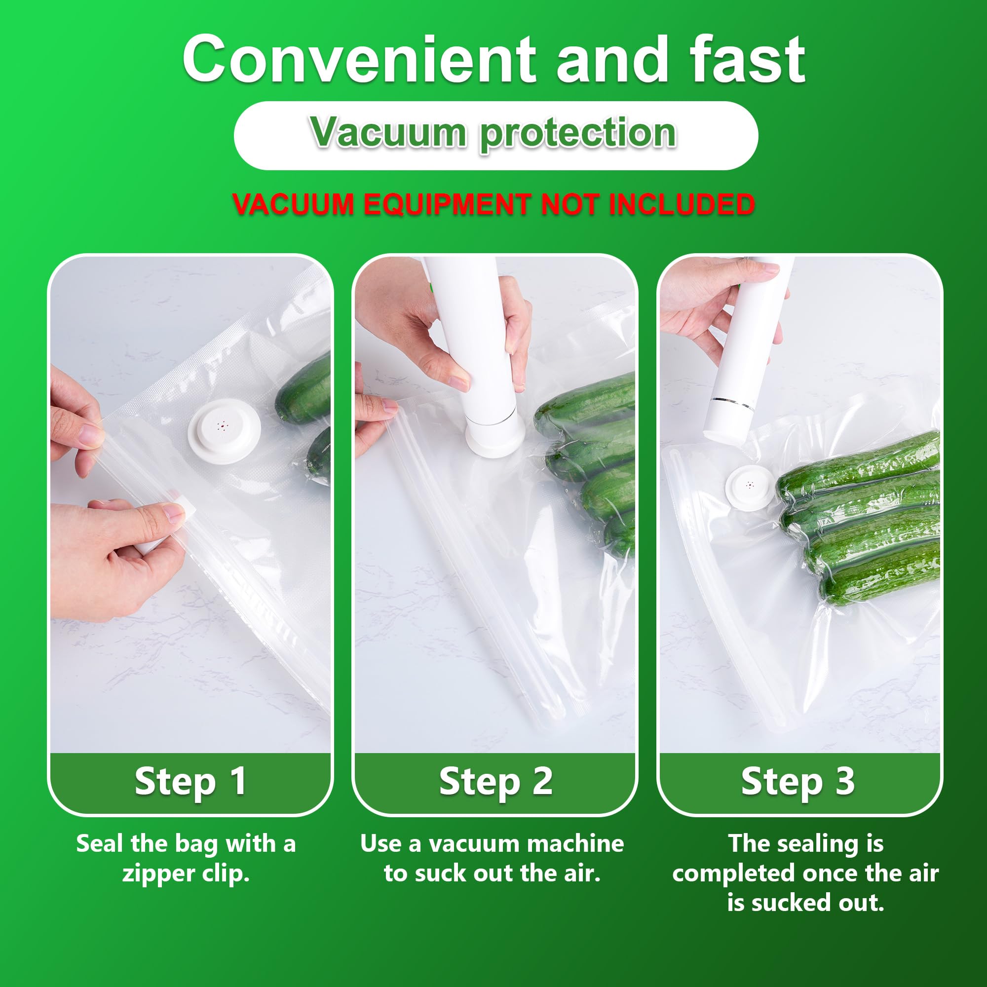 FIRAWER Reusable Vacuum Sealer Bags - BPA-Free, Leakproof Food Storage Bags for Sous Vide, Freezer & Meal Prep | Compatible with Most Vacuum Sealers (8.5 * 8.5in Bags 12Pcs)