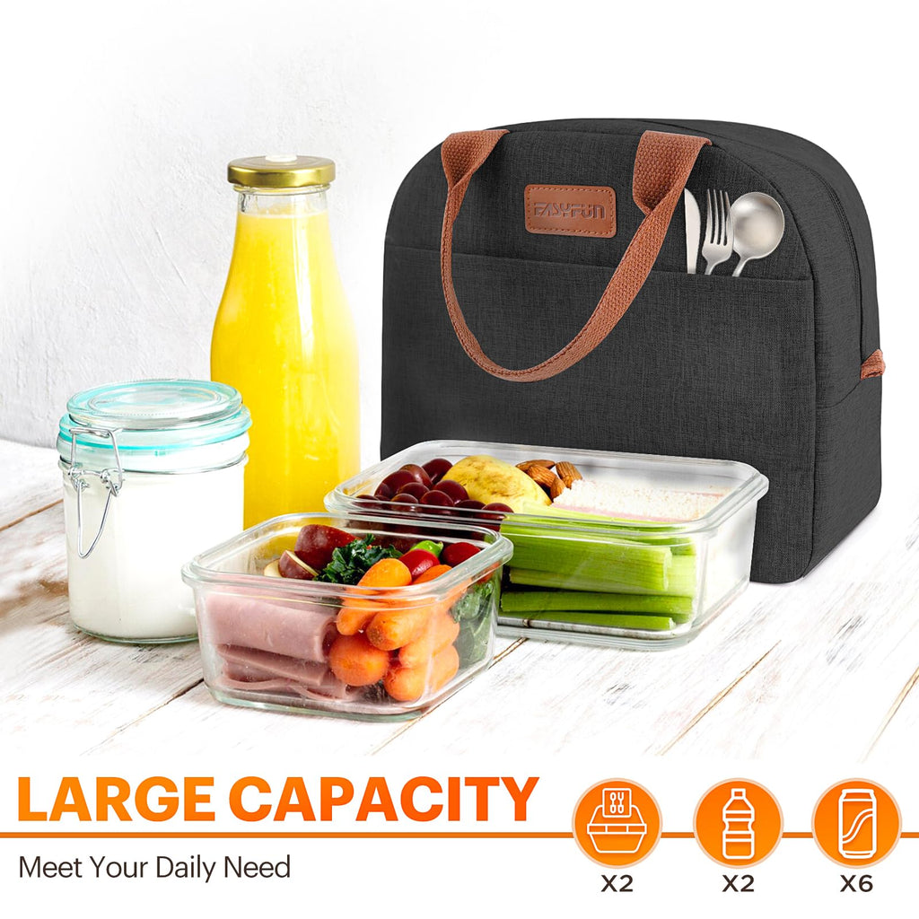 Lunch Bag for Women & Men Adult Insulated Lunch Box, Small Leakproof Cooler Food Lunch Containers Reusable High Capacity Lunch Tote Bags for Work, Travel, Outdoor
