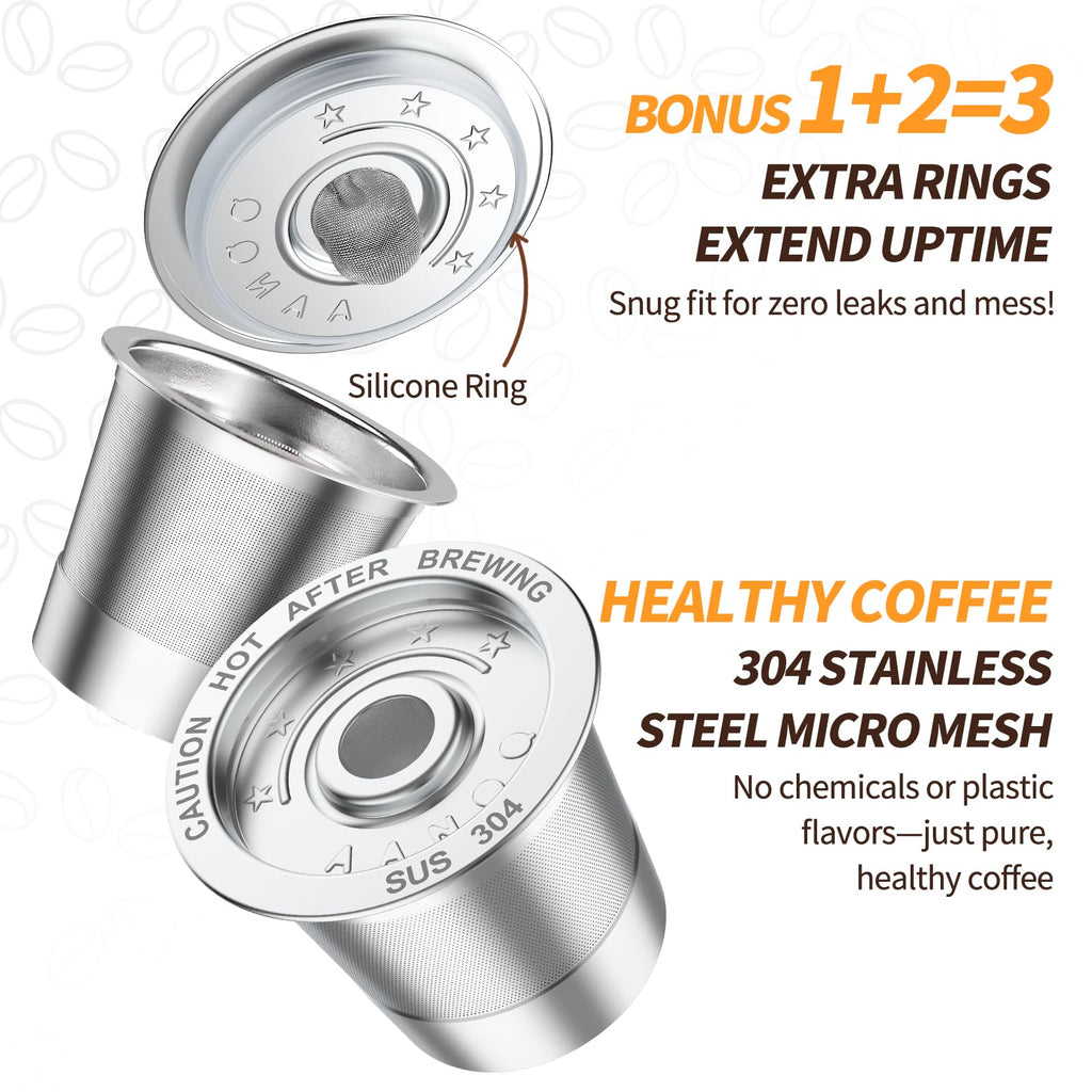 2 Pack K Cup Reusable Coffee Pods for Keurg: Stainless Steel Refillable K Cup - Reusable Coffee Filter for Keurg 1.0 Coffee Maker, Permanent, Eco-Friendly, BPA-Free