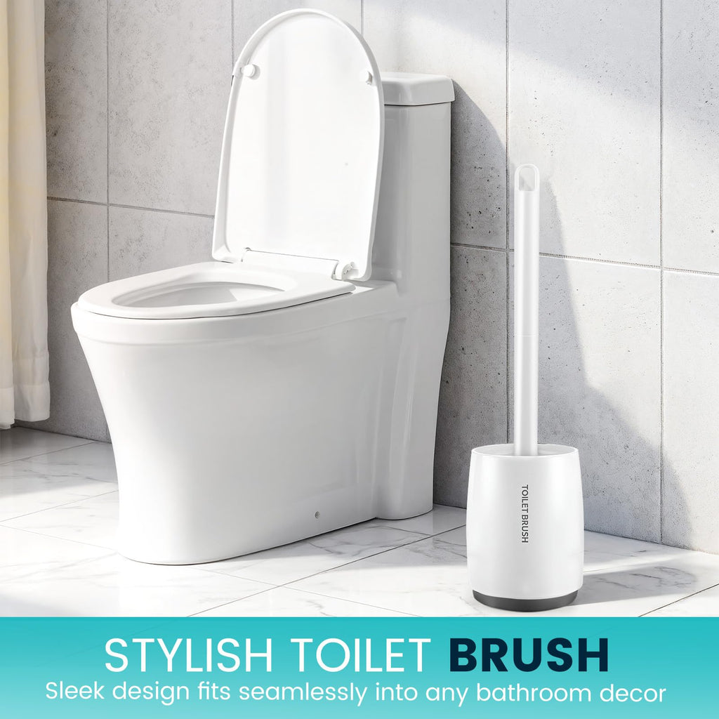 Toilet Brush Toilet Bowl Cleaner Brush and Holder with Dense Durable Scrubbing Bristles Black Toilet Scrubber for Bathroom Deep Cleaning