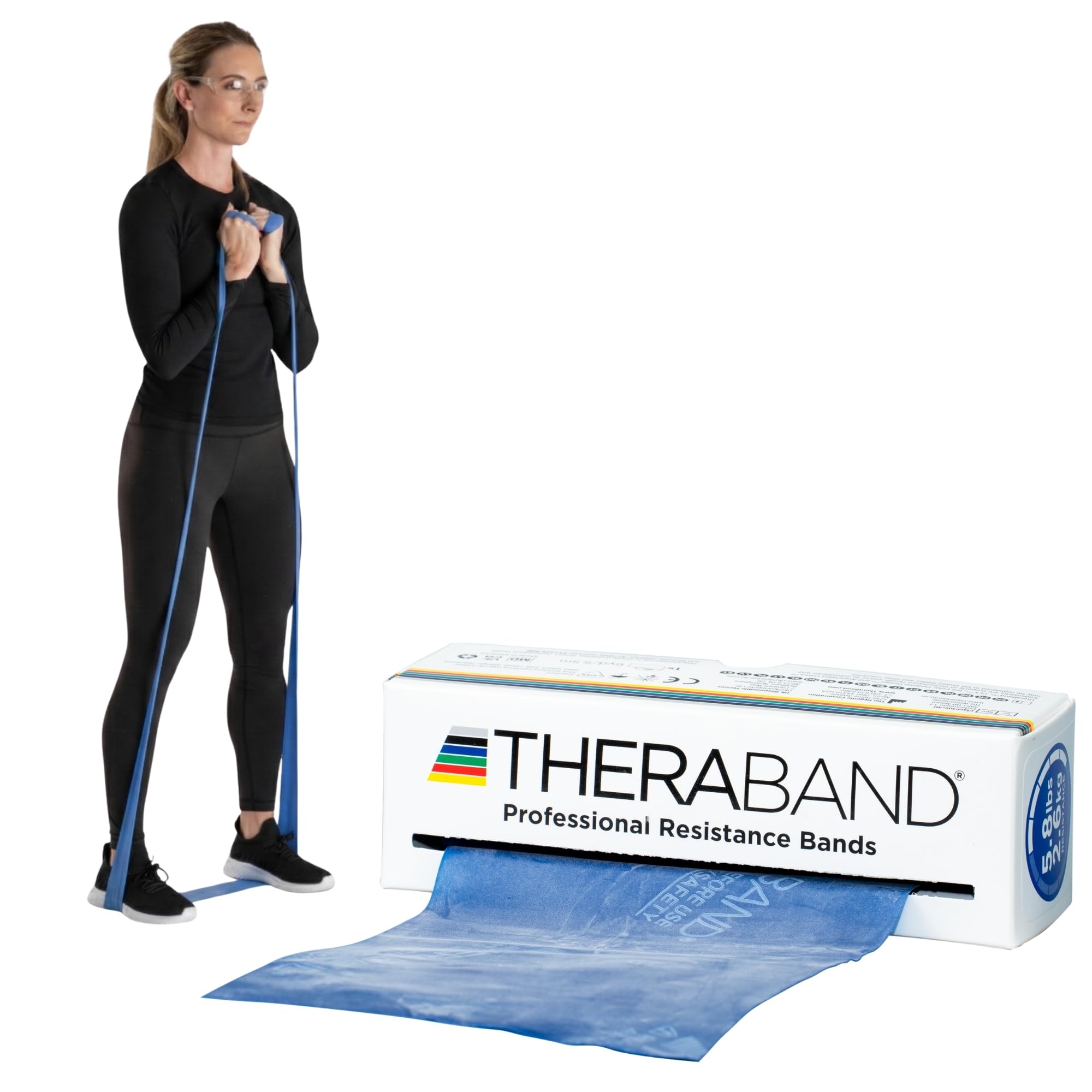 TheraBand Resistance Bands, 6 Yard Roll Professional Latex Elastic Band For Upper & Lower Body, Core Exercise, Physical Therapy, Pilates, Home Workouts, Rehab, Blue, Extra Heavy, Intermediate Level 2