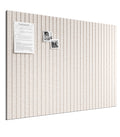 Large Cork Board Alternative - Slat Wall Paneling, Felt Bulletin Board Tiles for Office Decor, Push pin Board Office Wall Organizer -8 Vertical Stripes-12-Pack-Oatmeal