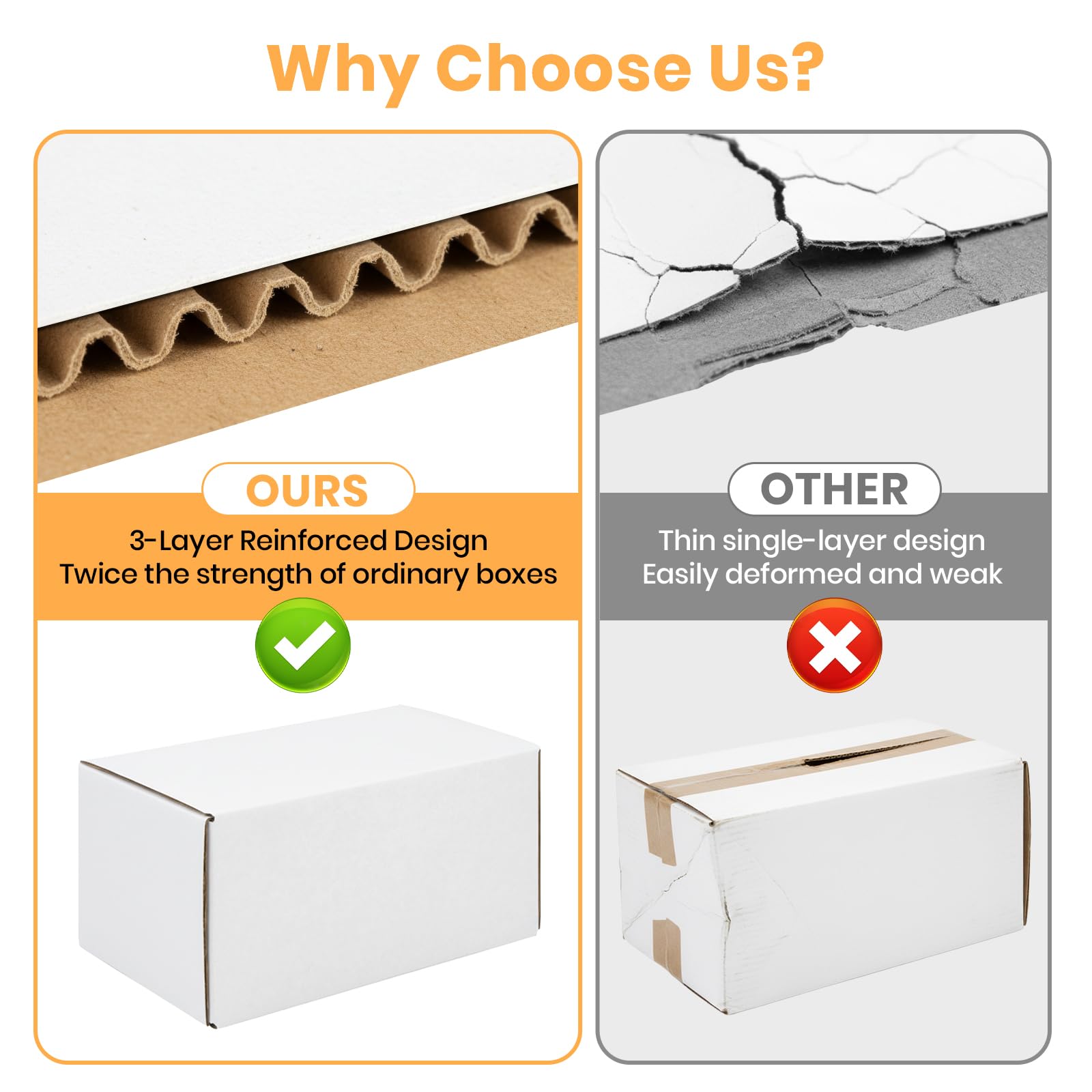 Moukiween 12 Pack 6x4x3 Inch White Corrugated Small Cardboard Boxes for Shipping, Mailer Gift Packing, DIY Crafts Packing