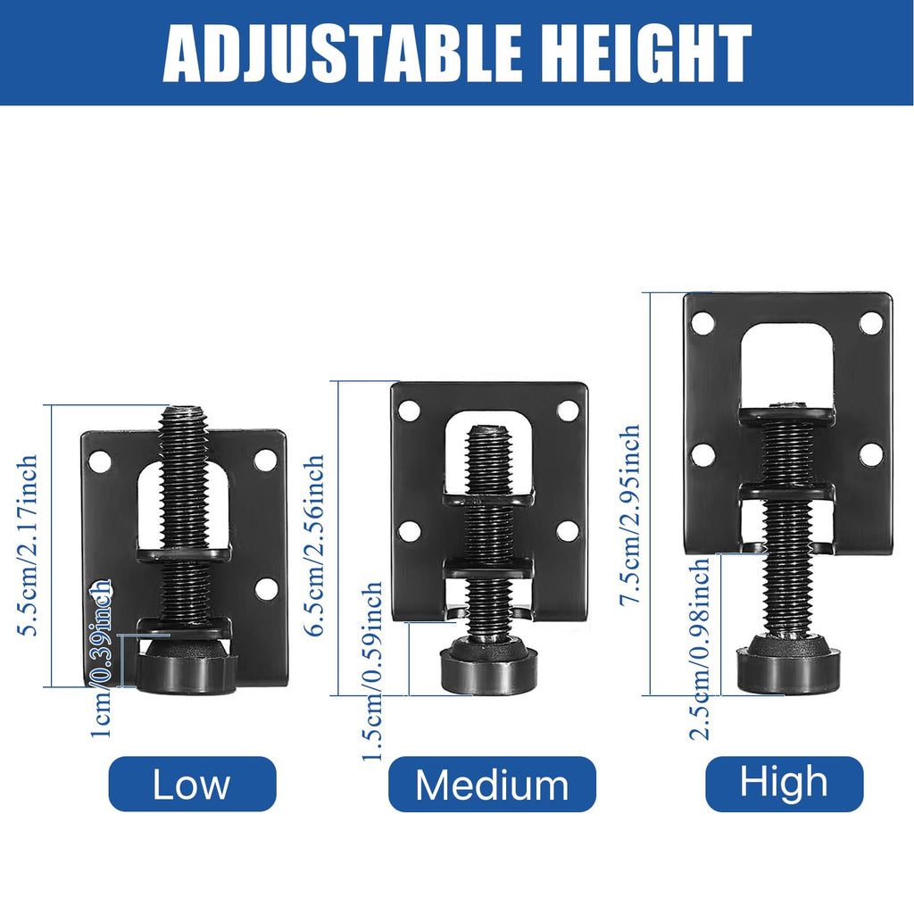 Supkiir 8 Pack Adjustable Leveling Feet, Heavy Duty Furniture Levelers, Black Adjustable Load Levelers Foot Table Leg Leveling Legs for Cabinet Chair Workbench Shelving Units Wardrobe