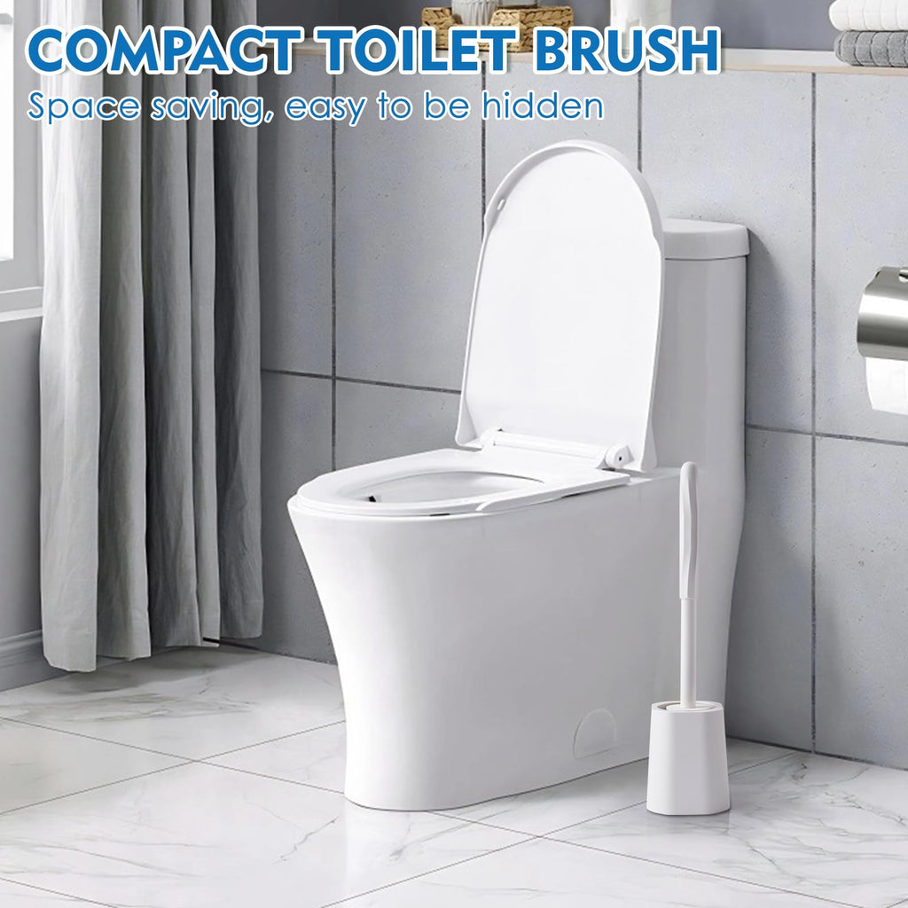 Toilet Brush and Holder Set, 2 Pack Toilet Bowl Cleaner Brush with Long Handle for Bathroom Drip-Proof Deep Cleaning