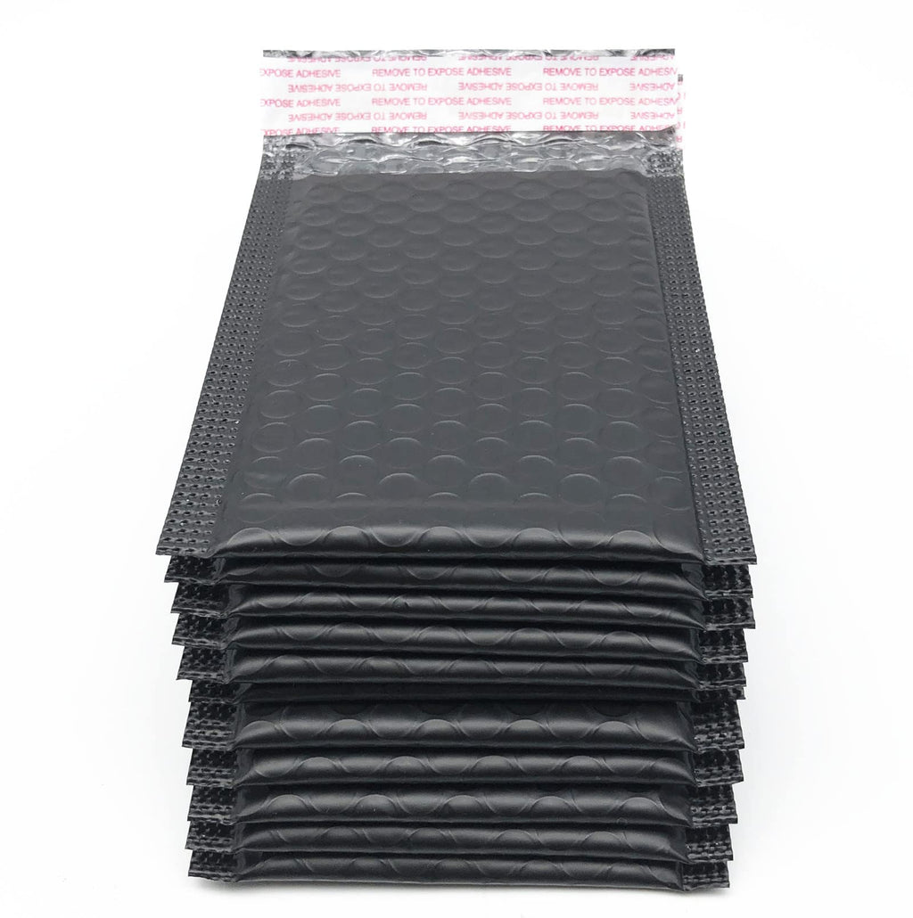 5x7 Inch Black Poly Bubble Mailers Small Padded Envelopes Self-Sealing Shipping Bags 100 Pack