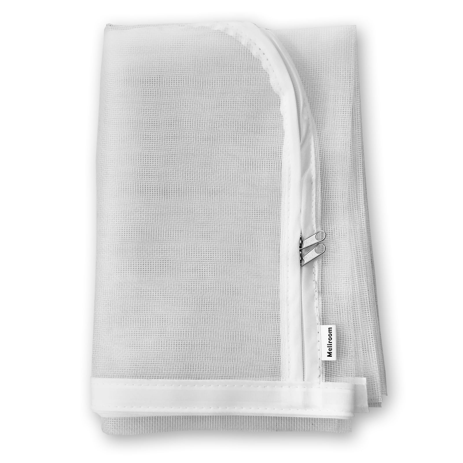 Mellroom Adjustable Window Screen, White 47" X 47" (120cm X 120cm) with Zipper Opening, Easy to Open Your Window,Replacement,