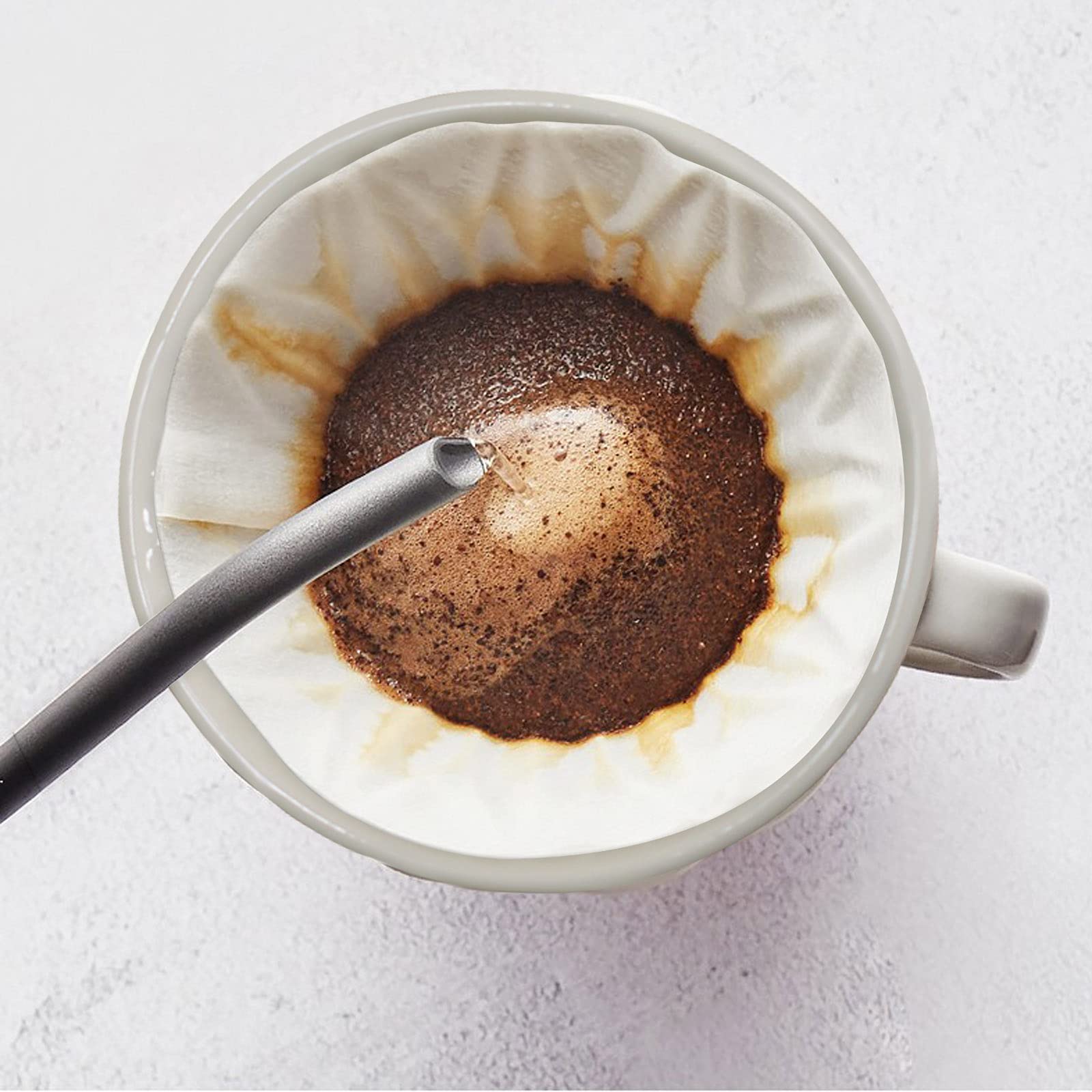 ELEFOCUS Porcelain Coffee Dripper, Filter Cone (White)
