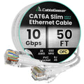CableGeeker Cat6a Ethernet Cable Slim 50ft - 28AWG UTP Pure Copper Patch Cable, 10Gbps High-Speed Cat6 Ethernet Cable, Flexible Ethernet Cord & Internet Cable for Patch Panel, White