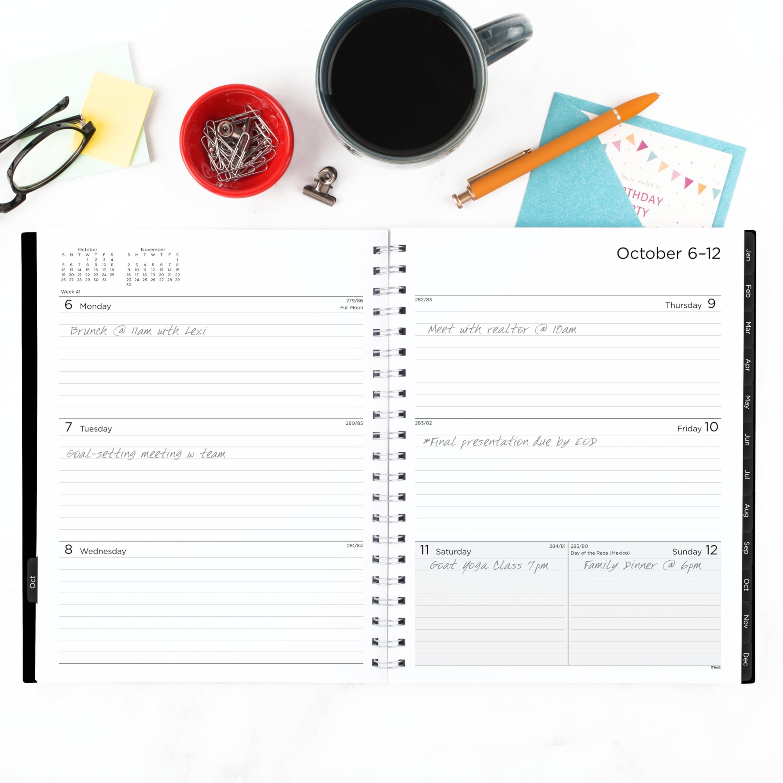 Mead 2026 Planner, Weekly & Monthly, 15-Month, 8-1/2" x 11", Large, Basic, Black (CRW6200526)