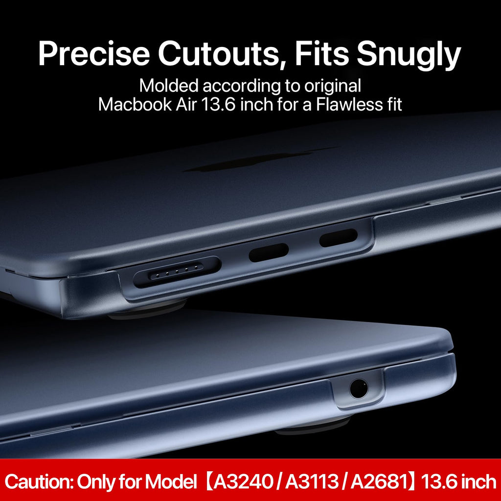 Soonjet Matte Case for MacBook Air 13/13.6-inch (M5/M4/M3/M2, 2026-2022 Models A3449 A3240 A3113 A2681), Lightweight | Scratch & Fingerprint Resistant | Closes Seamlessly | for Work, Travel & Study