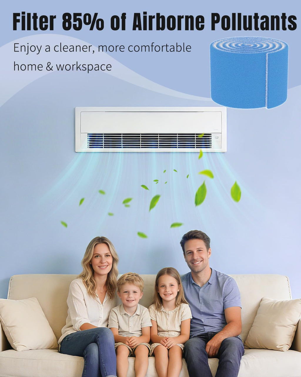 Pawfly MERV 8 Cut-to-Fit Air Vent Filter Roll, 130" x 12" x 0.5" Air Filter Media for Home Floor Vents, HVAC Systems, Grilles & Ceilings