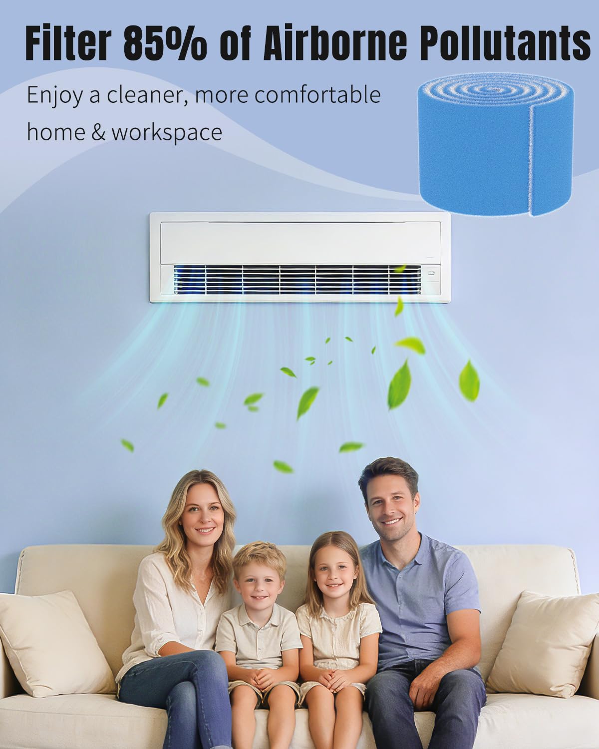 Pawfly MERV 8 Cut-to-Fit Air Vent Filter Roll, 130" x 12" x 0.5" Air Filter Media for Home Floor Vents, HVAC Systems, Grilles & Ceilings
