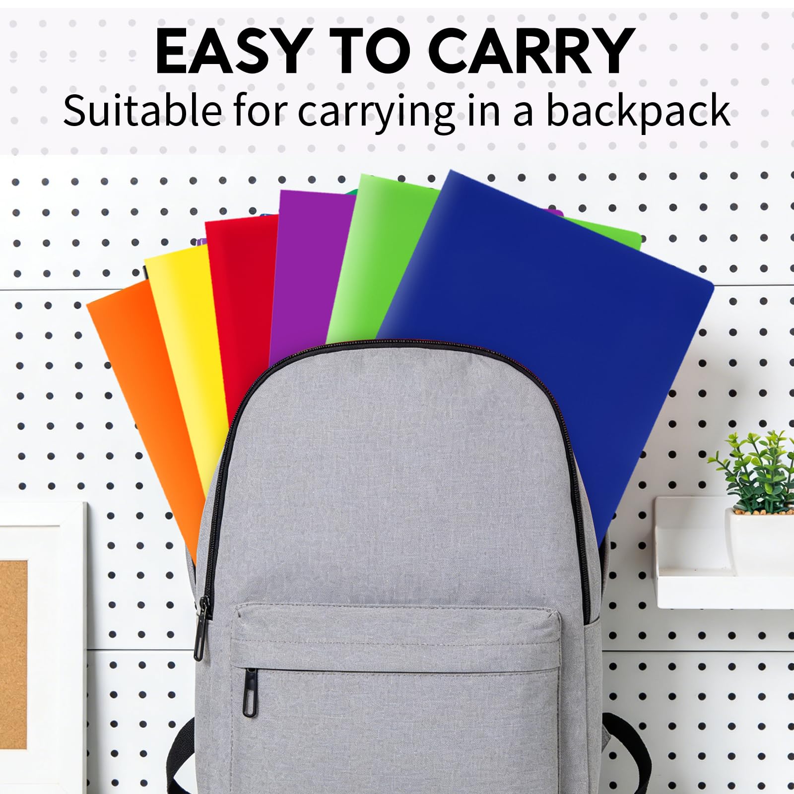 KIOEEE Heavy Duty Plastic Folders with 2 Pockets (12 Pack),Fit Letter Size Paper, Business Card Slot, Assorted Colors for School,Office and Home