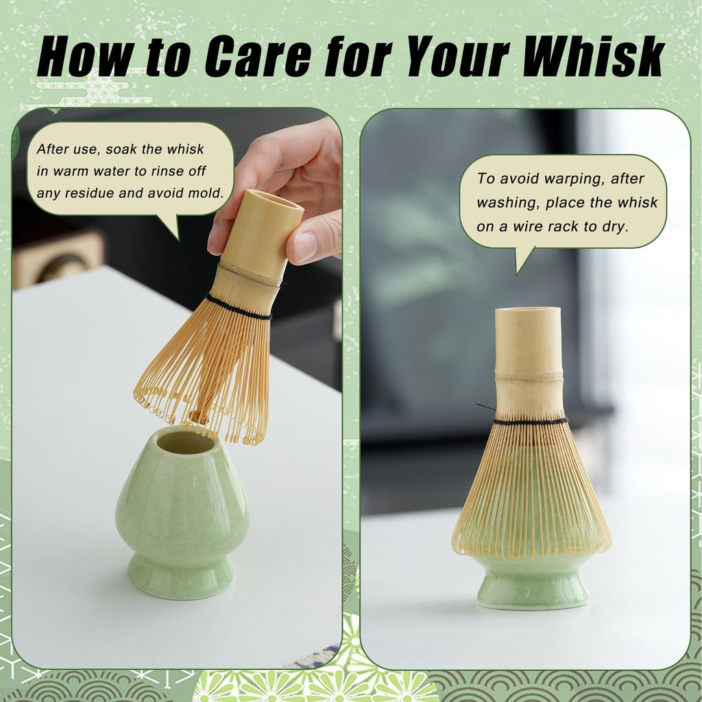 Clay&Fire Matcha Whisk Set, 9 Pcs Ceramic Matcha Set, Matcha Bowl with Spout and Whisk, Matcha Tea Kit for Matcha Lovers, Ideal Gift for Friend
