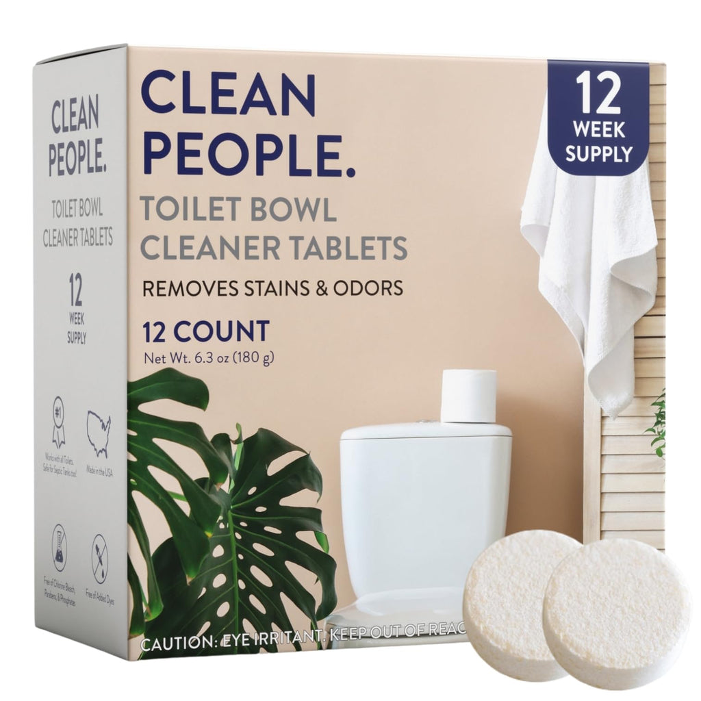 THE CLEAN PEOPLE Toilet Cleaner, Eco-Friendly Toilet Cleaning Pads, For Removing Hard Water Stains, Rust and Limestone Build-Up (12 Count)